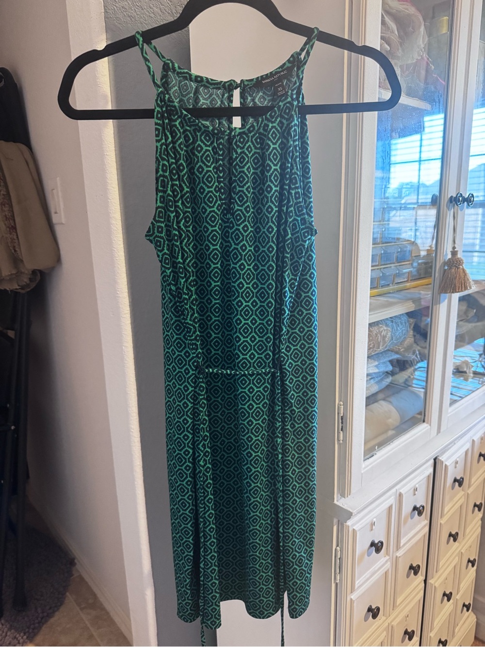 Banana Republic Dress Green & Black Like New